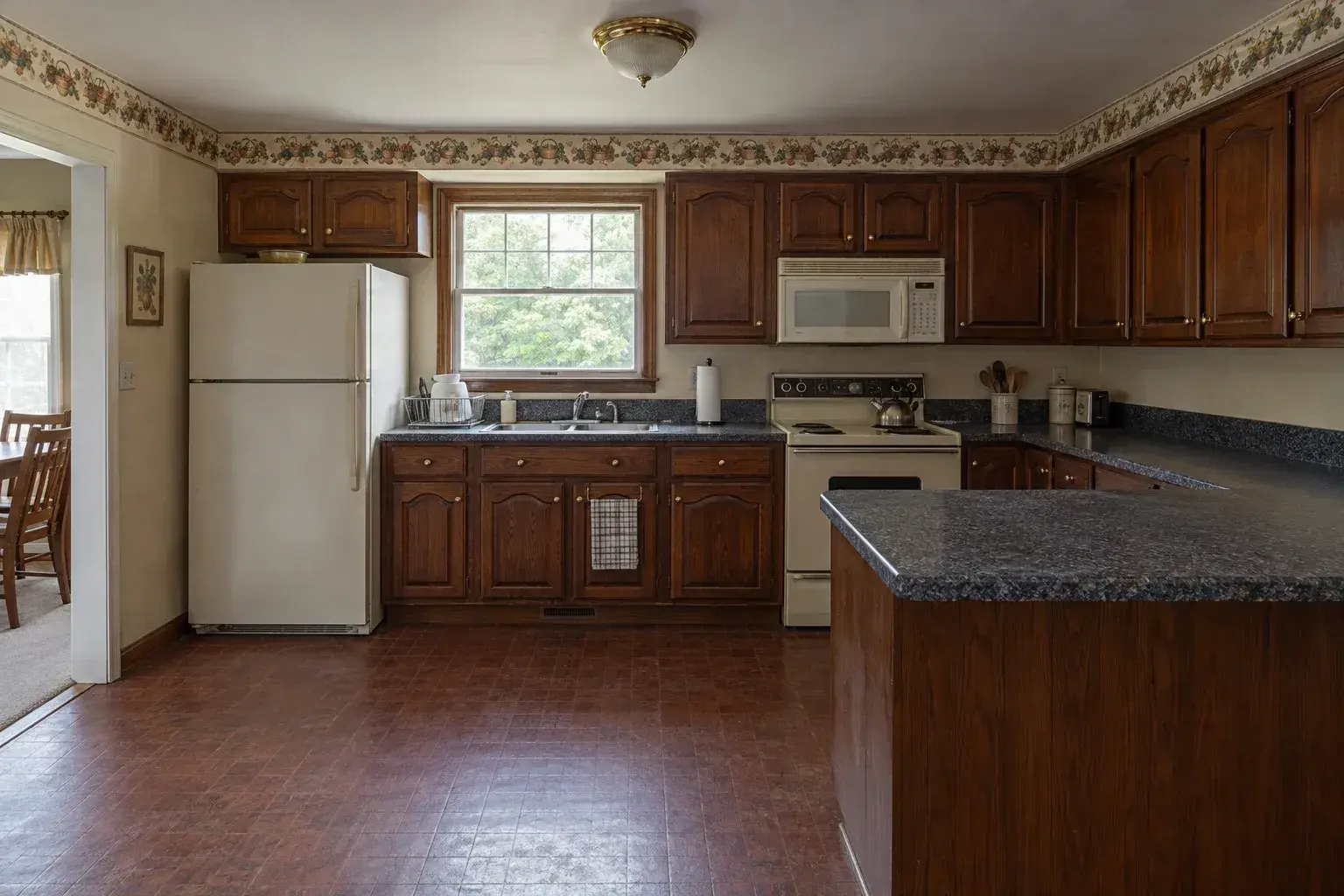 Cherry cabinets before refacing